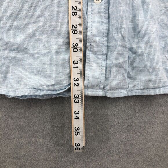 St. John's Bay Button Shirt Mens XXL Linen Blend Slim Fit Striped Long Sleeve - Picture 8 of 16